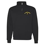 Military Productions US Marine Corps Quarter-Zip Sweatshirt Officially Licensed Large Navy Blue