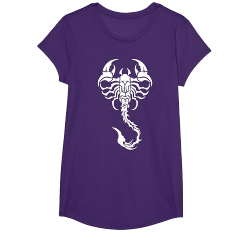 White Scorpion T-Shirt T-Shirt, Girls, Purple, Small