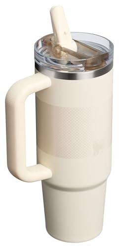Stanley Quencher ProTour Flip Straw Tumbler with Leakproof Lid 30 oz | Built-In Straw and Handle | Cup Holder Compatible for Travel | Insulated Stainless Steel Cup | BPA-Free | Cream Fade