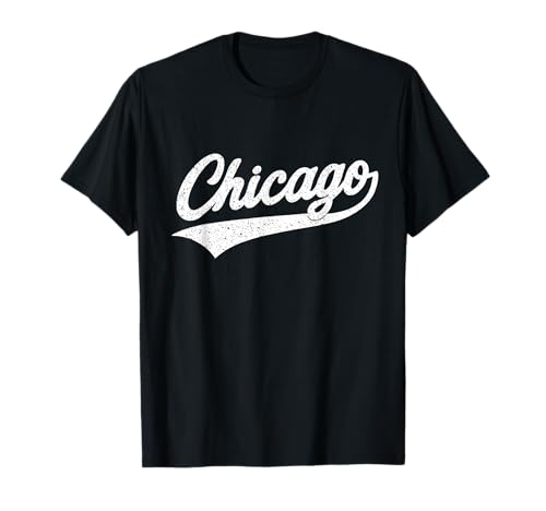 Retro Vintage Chicago Text Men Women Boy Girl T-Shirt