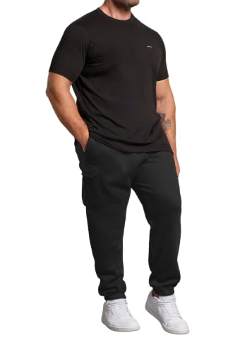 Image of BadRhino Big & Tall Essential Cargo Joggers - Men's - Plus Size Curve Black