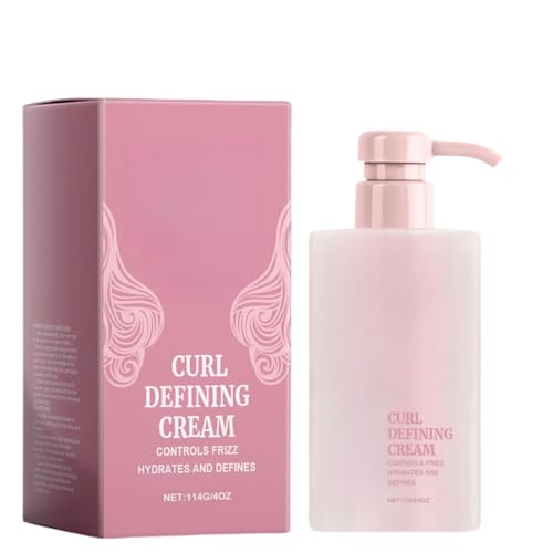 Crema definidora de rizos, crema para rizos, crema para el tratamiento de rizos con manteca de karité, hidrata y mantiene los rizos sin frizz, hidrata, suaviza los rizos y el cabello ondulado