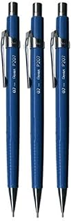 Pentel 0.7mm (P207) Blue P200 Series Automatic Mechanical Draughting Pencil Refillable Lead Eraser P207-C (Pack Of 3)
