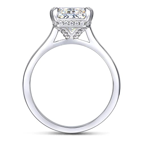 Cgsring 8X10Mm 4 Carat D Color Vvs1 Radiant Cut Solitaire Moissanite Rings Moissanite Engagement Ring Size 4-12 (4.5) #TOP1