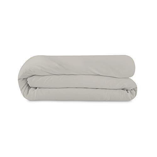 Whisper Organics Duvet Cover - 100% Organic Cotton Duvet Cover - 300 Thread Count Sateen Weave Duvet Cover - Gots Certified, Silver Color (Full Size) #TOP30