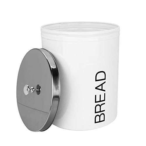 Harbour Housewares Kitchen Bread Bin with Airtight Lid - White - Contemporary Steel Storage Caddy Rubber Sealed Bread Container Bin for Loaves, Pastries, Rolls - Cosy Home Interiors Harbour Housewares Kitchen Bread Bin with Airtight Lid - White - Contemporary Steel Storage Caddy Rubber Sealed Bread Container Bin for Loaves, Pastries, Rolls - Image 4