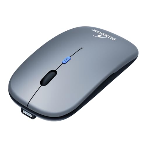 Bluestork - Off 105 - Souris sans Fil Rechargeable Bluetooth & 2.4GHz - Slim, Silencieuse, Plate, 3200 DPI - Autonomie 62H - Souris Bluetooth Ambidextre...