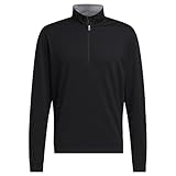 adidas - Elevated Sweatshirt mit kurzem Reißverschluss für Herren (XXL) (Schwarz)