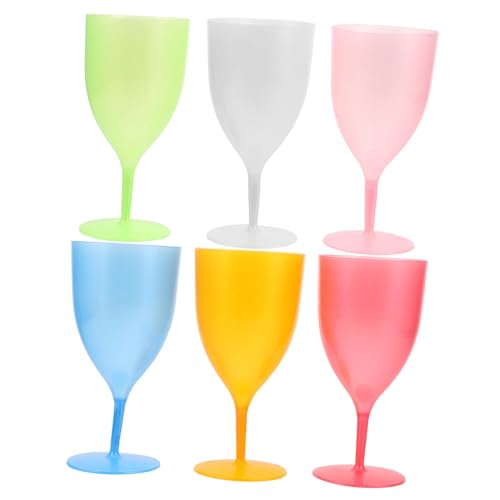 LIFKOME 6 Piezas copa de vino de pascua Decoraciones de la fiesta de Pascua gafas de fiesta tazas para beber bebidas copa de cóctel de plástico vasos de agua con tallo el plastico