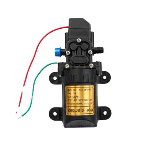 Image of 12V DC Diaphragm Water Pump for Battery Spray Pump, High Pressure Self Priming Motor, Agricultural Sprayer Replacement Pump, Thermal Protected (120 PSI | 5.5 LPM)