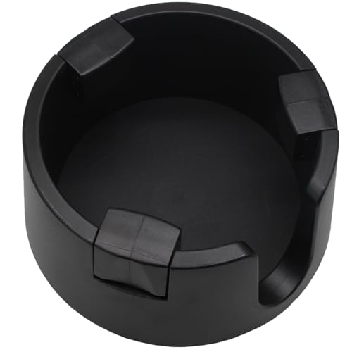 Bonsicoky Anti Spill Cup Holder - Adjustable Plastic Drink Holder - Adhesive Desk Cup Holder for Home Office Couch Table - Black