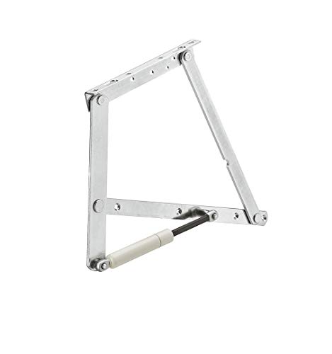 Bettbeschlag Montage Klappenbeschlag montieren Klappen-Halter befestigen - H8990 | 30° | mit 2 Gasfedern 1150 N für leichte Polsterung | Stahl