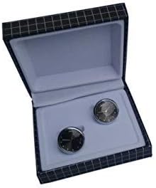 Aport Presents Clock Cufflink Stainless Steel Cufflink for Men and Boy in A Gift Box #Aport-733