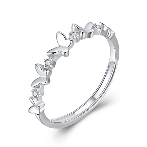 Bague ajustable argent sterling papillon fini les problèmes de taille