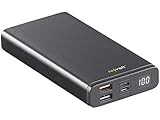 Schnell-Ladefunktion für Mobilgeräte mit Qualcomm-Chipsatz: LG G7 Fit und One, LG V30, HTC U11, Nokia 9, Sony Xperia XZ2 u.v.m. • Automatische USB-Ladestrom-Anpassung: 5 V / max. 3 A / 15 Watt, 9 V / max. 2 A / 18 Watt, 12 V / max. 1,5 A / 18 Watt • Gesamt-Leistung an allen USB-Ports: max. 18 Watt • Mobilgeräte-Ladefunktion auch während dem Laden der Powerbank • Maße: 141 x 72 x 22 mm, Gewicht: 410 g