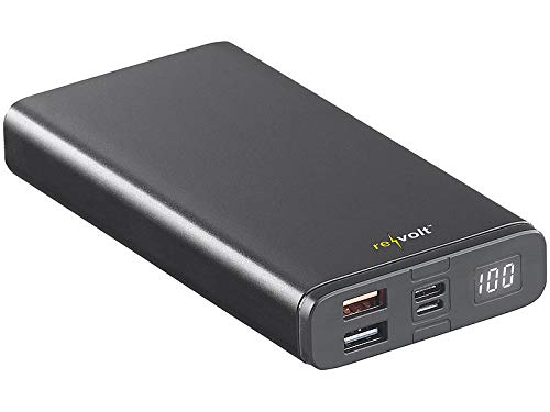 Bild zu revolt Powerbank 12V: Powerbank mit Quick Charge 3.0 und USB Typ C PD, 20.000 mAh, 3 A, 18 W (Powerbank Notebook)
