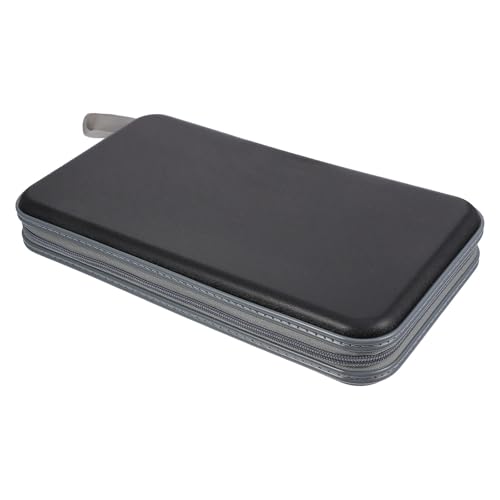 MUSISALY Estuche Porta CD Rectangular de Gran Capacidad para 80 Discos, Color Negro, Cierre de Cremallera, Diseño Portátil y Páginas Interiores Suaves para Protección contra Rayaduras,