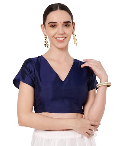 Image of studio rasa Women's Silk Blend Stretchable Blouse for Festive Wedding Party