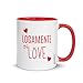 Rivemug, Locamente In Love 11 oz Mug with Red Color Inside, Valentines Day Gift, Anniversary, Birthday