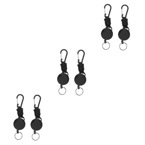 Porte-clés rétractable Kisangel et porte-badge noir avec cordon
