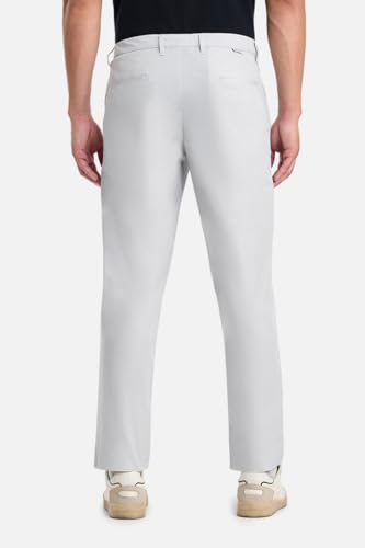 Image of SNITCH Men Trousers Casual Wear | Regular Fit Mid Rise Straight Leg Solid Pattern | Durable Polyester & Plain Weave Fabric for Daily Use & Office Outings