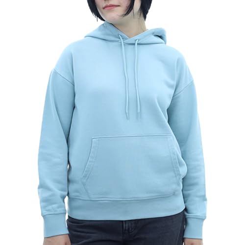 SoftSpun Hoodies for Women UK | 100% Cotton French Terry, Regular Fit Women's Hoodies | Everyday Wear Ladies Hoodie for Women Stone Blue