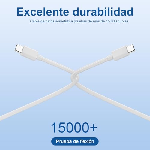 Cargador 25W USB C Carga Rápida para Samsung, Compatible con Samsung Galaxy A34 5g, A15, A25, A55 5G, A23 5G,A53 5G,A54 5G, S24, M23, M33, A14, S23, S22, S21, A53, A33, A23, A13, Cable C 2M (Blanco) - Imagen 6