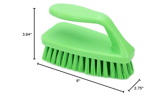 Image of SPARTA Scrub Brush with Iron Shaped Handle and Stiff Bristles, Heavy Duty Scrubber Brush for Kitchen, Bathroom, Shower, Tile, Sink, Carpet and Bakepans, Polypropylene, 6 Inches, Lime