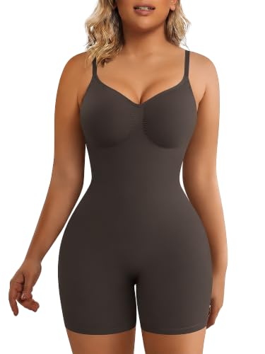 Image of SHAPERX Shapewear for Women Tummy Control Bodysuit Mid Thigh Body Shaper Shorts for a Lifted Look