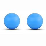 WOVTE マッサージボールラクロスボール 筋肉痛 肩 首 背中 足 体 マッサージ 深部組織 トリガーポイント 筋肉の結び目 ヨガ 筋膜リリース (ブルー２個セット)