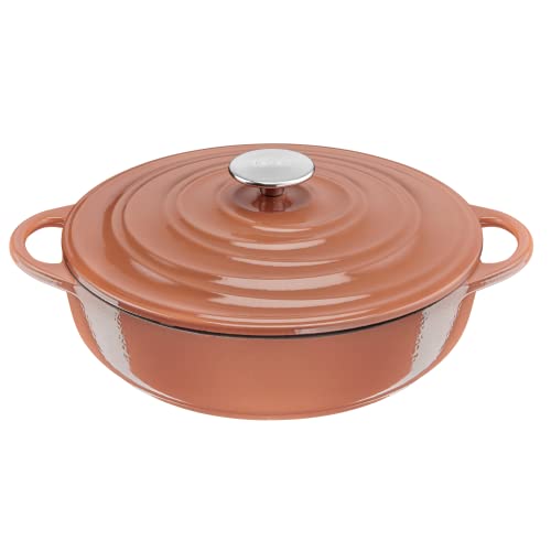 Tefal Lov Cocotte ovale 28 cm en fonte d’acier, Induction intégrale + four, Revêtement intérieur émaillé, Robuste et écodesign, Cuisine saine, Ebook de...