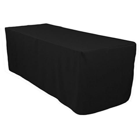 5 Feet Black Tablecloth Fitted Polyester Table Cover Wedding Banquet Event Tablecloth Black Cover