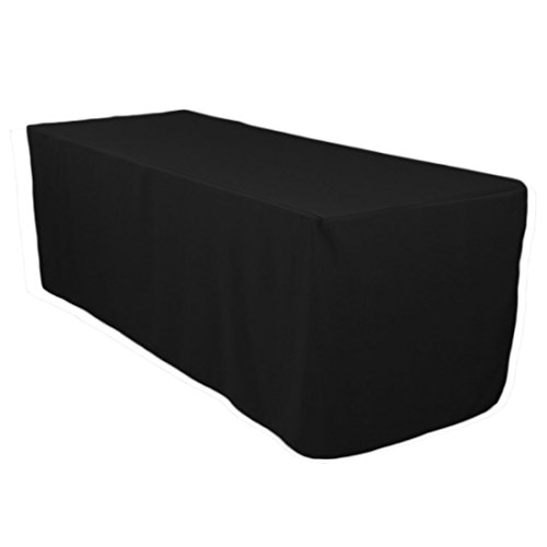 5 Feet Black Tablecloth Fitted Polyester Table Cover Wedding Banquet Event Tablecloth Black