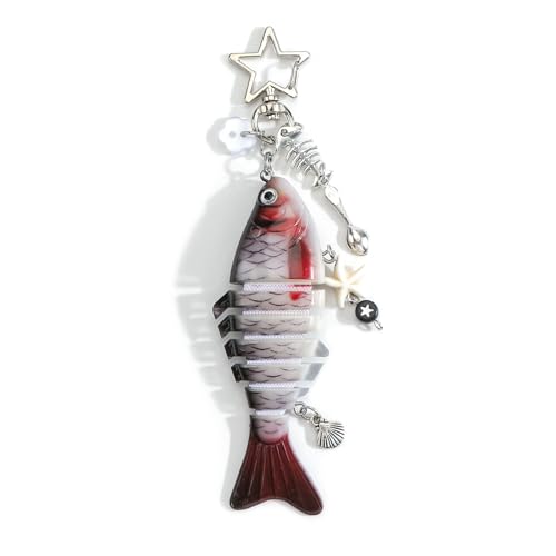 Porte-clés poisson Y2K réaliste pour personnaliser votre sac à main ou téléphone