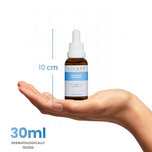 LICAPE® Hyaluronic Acid Serum 30ml – Advanced Hydration with Panthenol B5 and Peptide Complex for Moisturized and Plump Skin