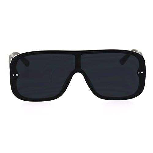 Mens Robotic Flat Top Minimal Shield Mob Sunglasses