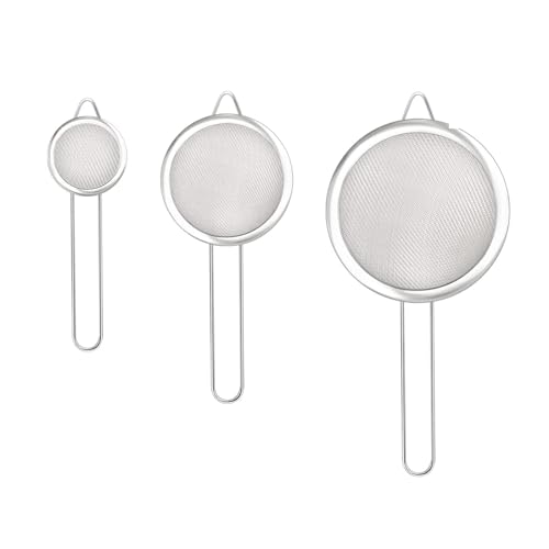 3 Piezas coladores Acero Inoxidable con manija,Medidas 7cm, 12cm, 18cm Accesorios de Cocina