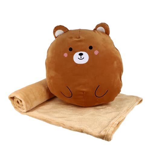 Ipetboom Manta para Dormir y Almohada de Dibujos Animados Adorable Dos en Uno para Fiesta Verano Material de Algodón Reutilizable para Mesas y Sofás