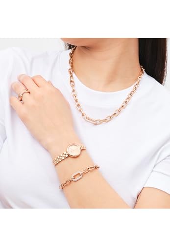 Image of Daniel Wellington Crystal Link Silver Chunky Chain Necklace for Women