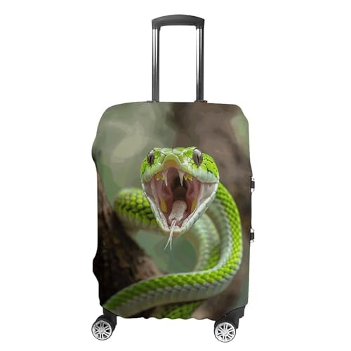 Snake Opens Its Mouth Luggage Cover, Washable Elastic Suitcase Cover Protector Fit 18-32 Inch Luggage