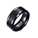 Epinki Bagues Homme, 8MM Fibre de Carbone Noir Tungstène Bijoux Fantaisie pour Mariage Taille 57