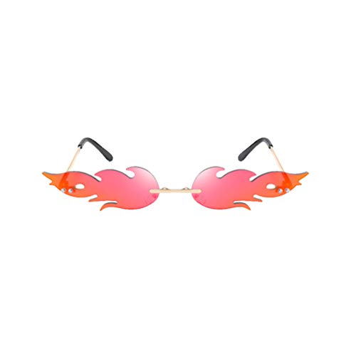 NUOBESTY Gafas de Sol con Forma de Llama Gafas con Forma de Fuego Anteojos Anteojos Suministros para Fiestas Accesorios de Foto Cosplay Disfraz Disfraz Rojo