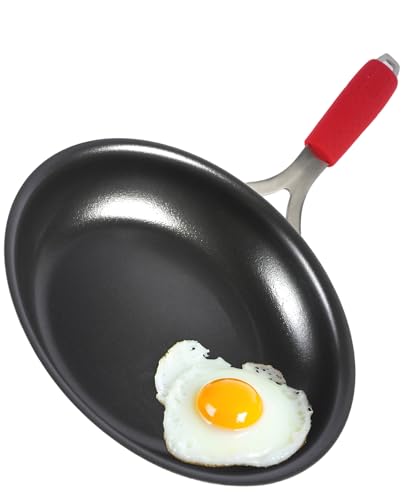 Agerma 10 Inch Nonstick Frying Pan, Tri-Ply Clad Stainless Steel Skillet with Reinforced Coating, Detachable Handle with Sleeve, Dishwasher & Oven Safe, Induction Compatible, PFOA-Free Fajita Pans