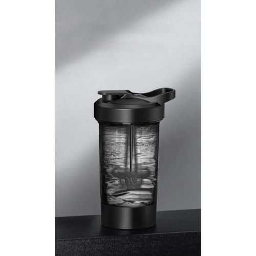 BEAZOOM Botella mezcladora eléctrica automática de 600 ml, vaso mezclador de proteínas portátil con compartimento, tipo de carga, fitness, viajes