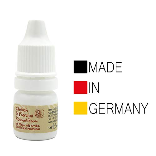 Ohrloch und Piercing Kosmetikum Antiseptikum Reinigung und Pflege mit Arnika Kamile Panthenol After Piercing Lotion 5ml Flasche