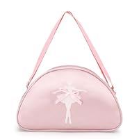 FASHION YO Girls Kids Children Ballet Dance Bag, Pink Ballerina Handbag Tote Gymnastics Sports Duffel Bag, Crossbody Shoulder School Bag Light Weight Carry-on Luggage (Pink)