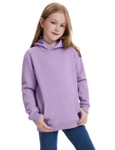 Rousytn Girls Hoodies Fleece Lined Pullover Hooded Sweatshirts Kids Warm