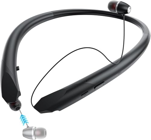 MOCANIO Bluetooth Neckband Headphones with Retractable...
