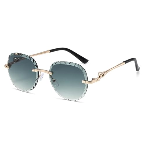 Lunettes de soleil de luxe sans monture aux détails léopard haute couture