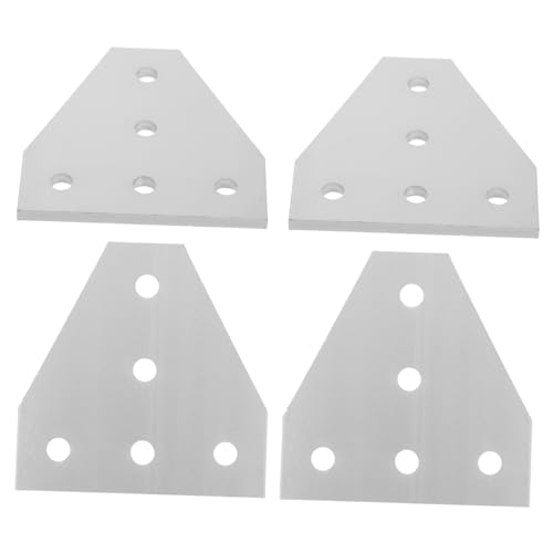 BUGUUYO T Shape Joining Plates Silver Aluminium 4pcs, Connection Plates with Smooth Surface and Corrosion Resistance for